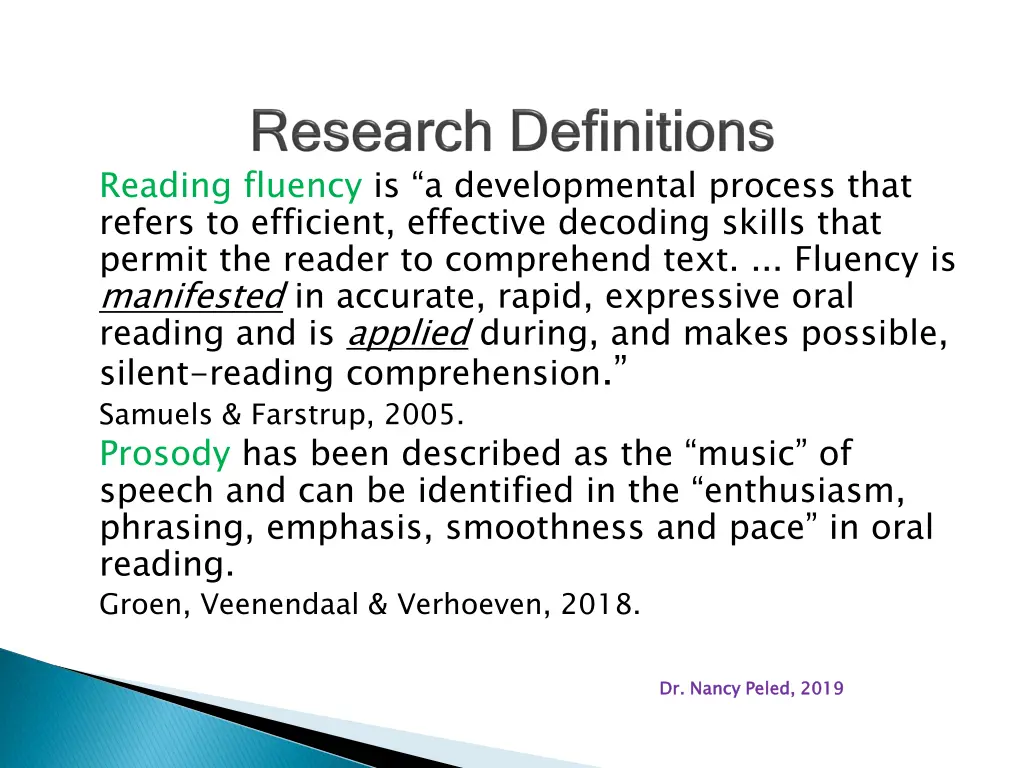reading fluency is a developmental process that