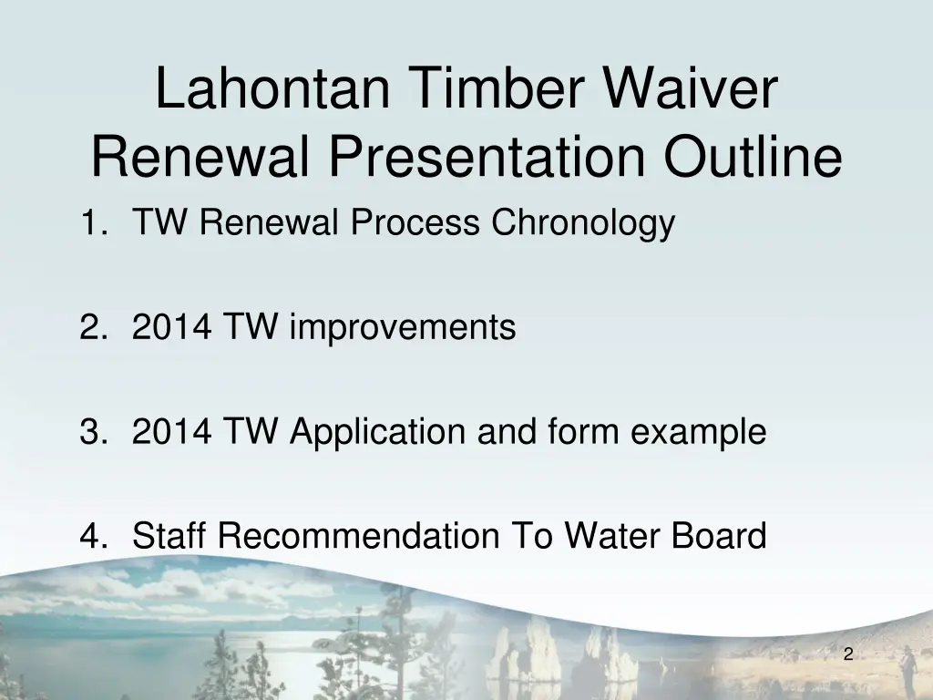 lahontan timber waiver renewal presentation
