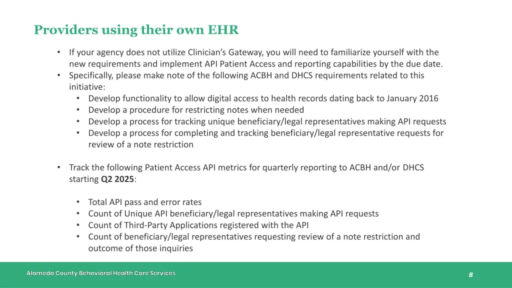 providers using their own ehr