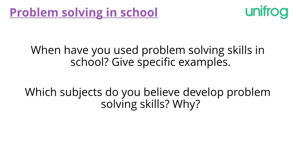 problem solving in school
