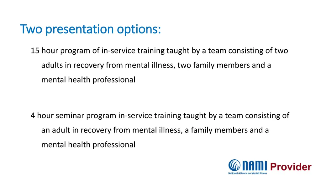 two presentation options two presentation options
