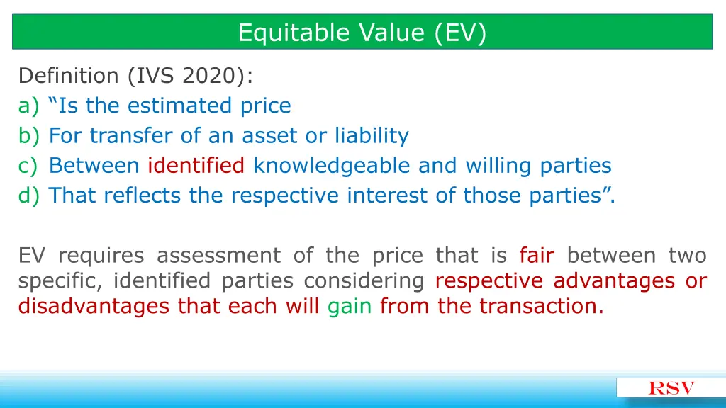 equitable value ev