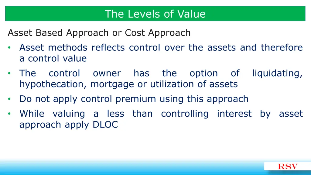 the levels of value 11