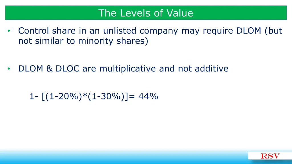the levels of value 5
