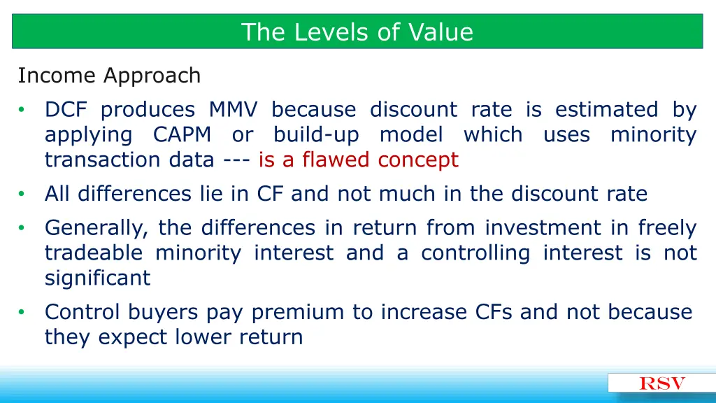 the levels of value 8