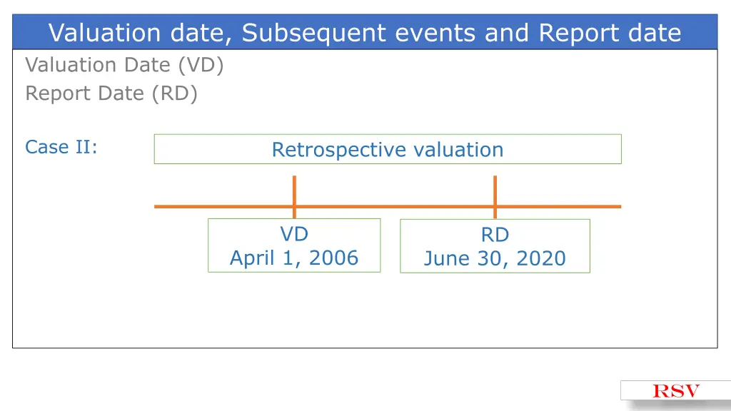 valuation date subsequent events and report date 2