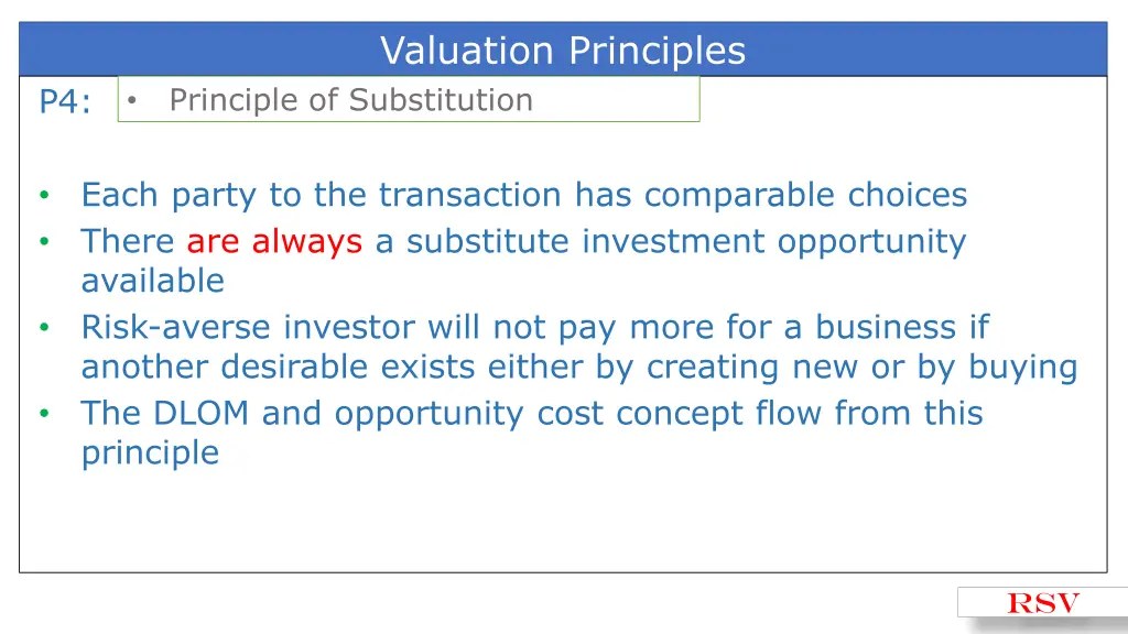 valuation principles 2