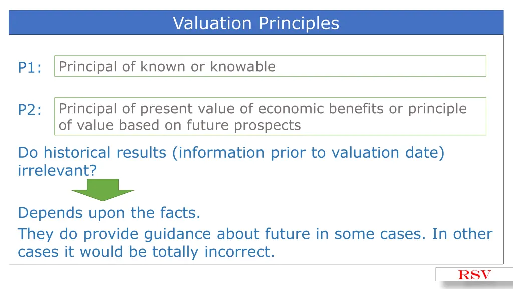valuation principles