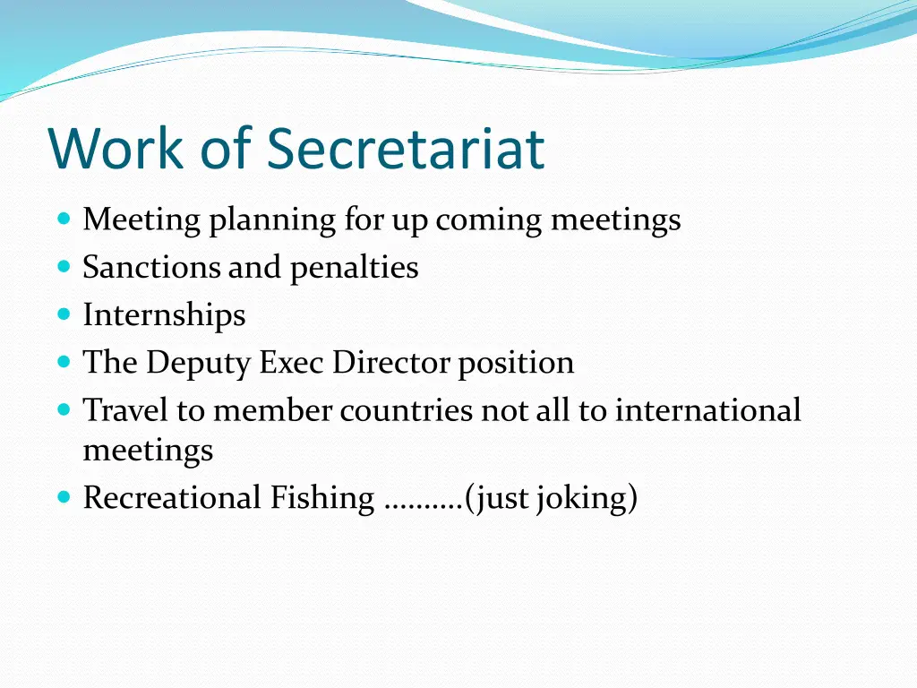 work of secretariat