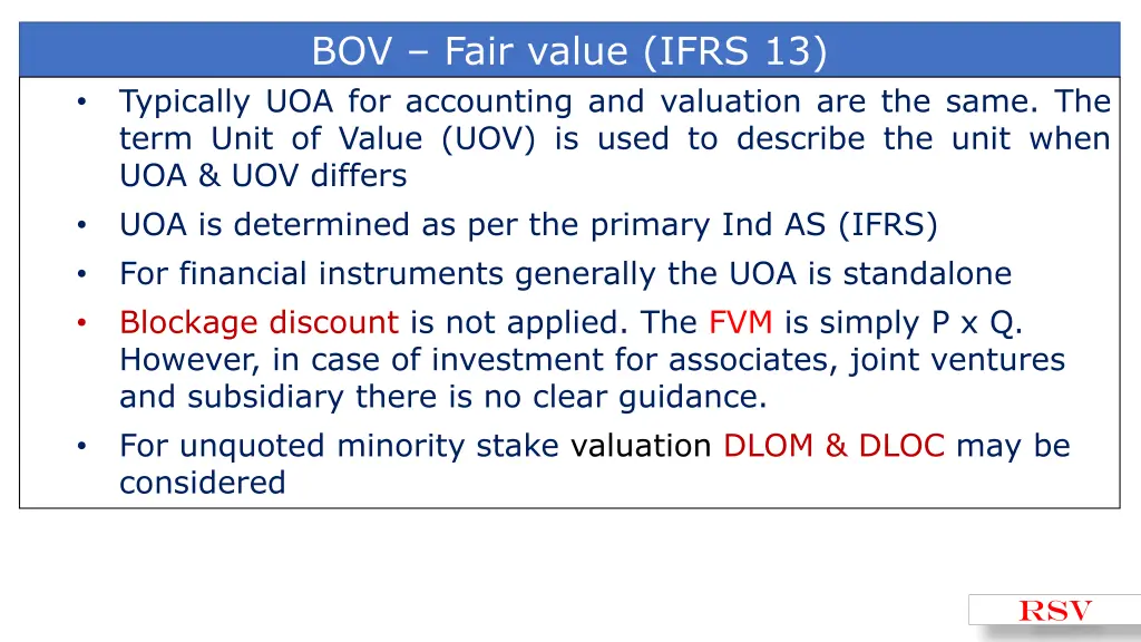 bov fair value ifrs 13 typically