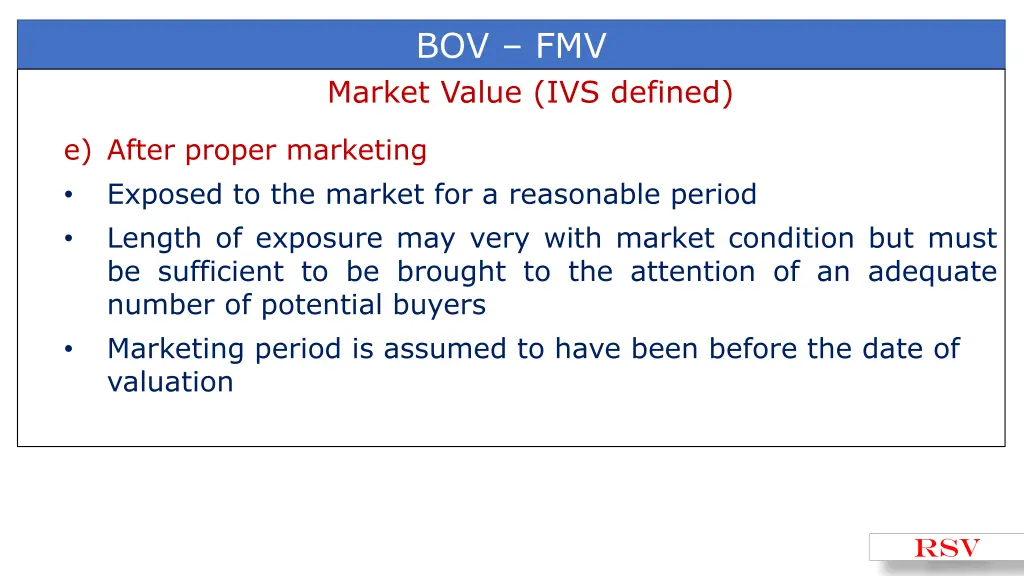 bov fmv market value ivs defined 2