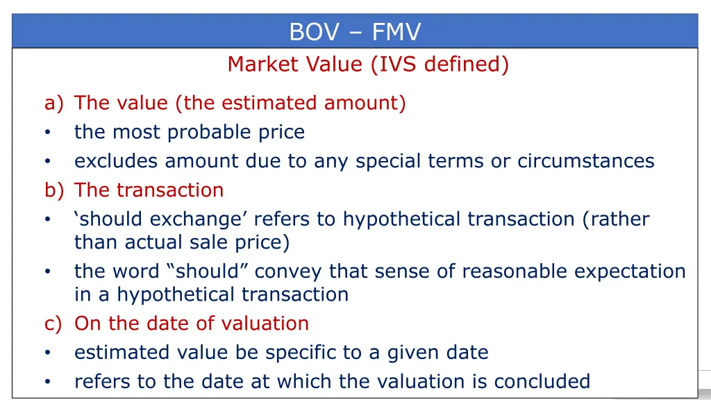 bov fmv market value ivs defined