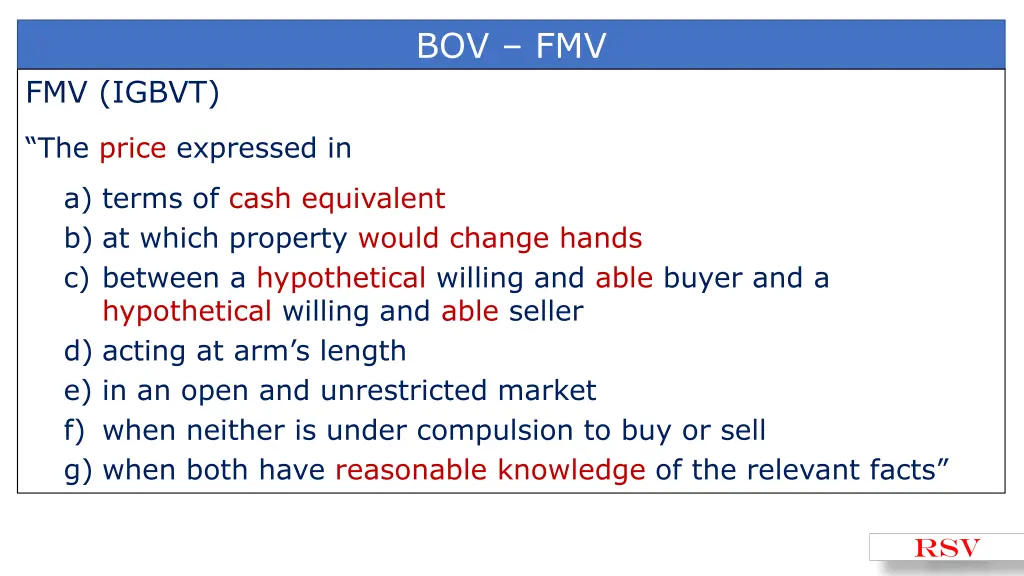 bov fmv