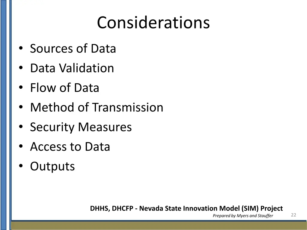 considerations
