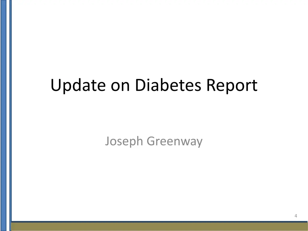 update on diabetes report