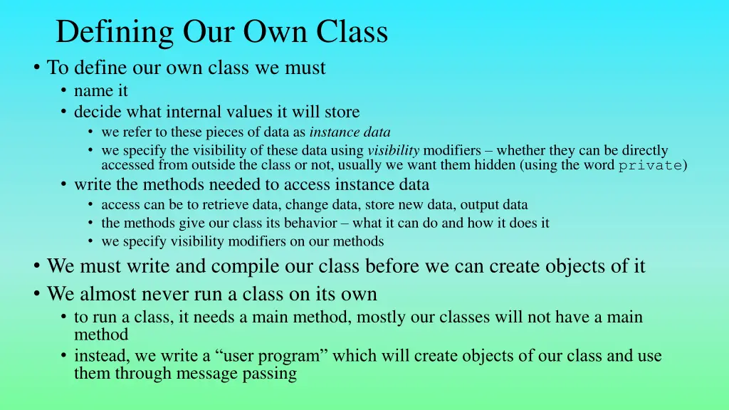 defining our own class to define our own class