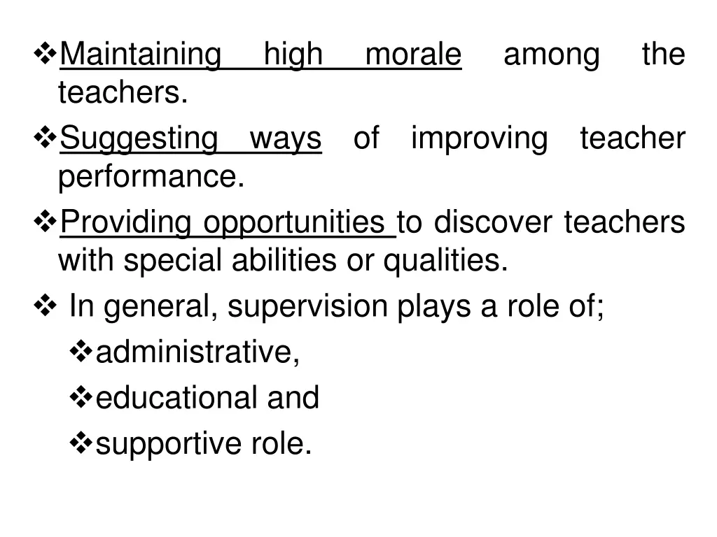 maintaining teachers suggesting performance