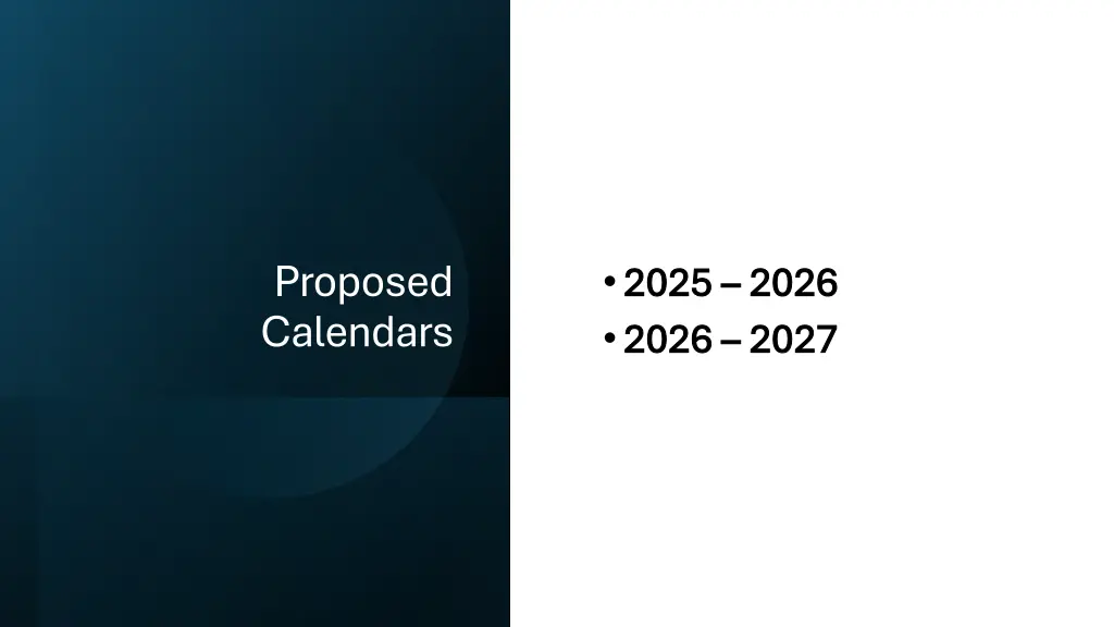 proposed calendars