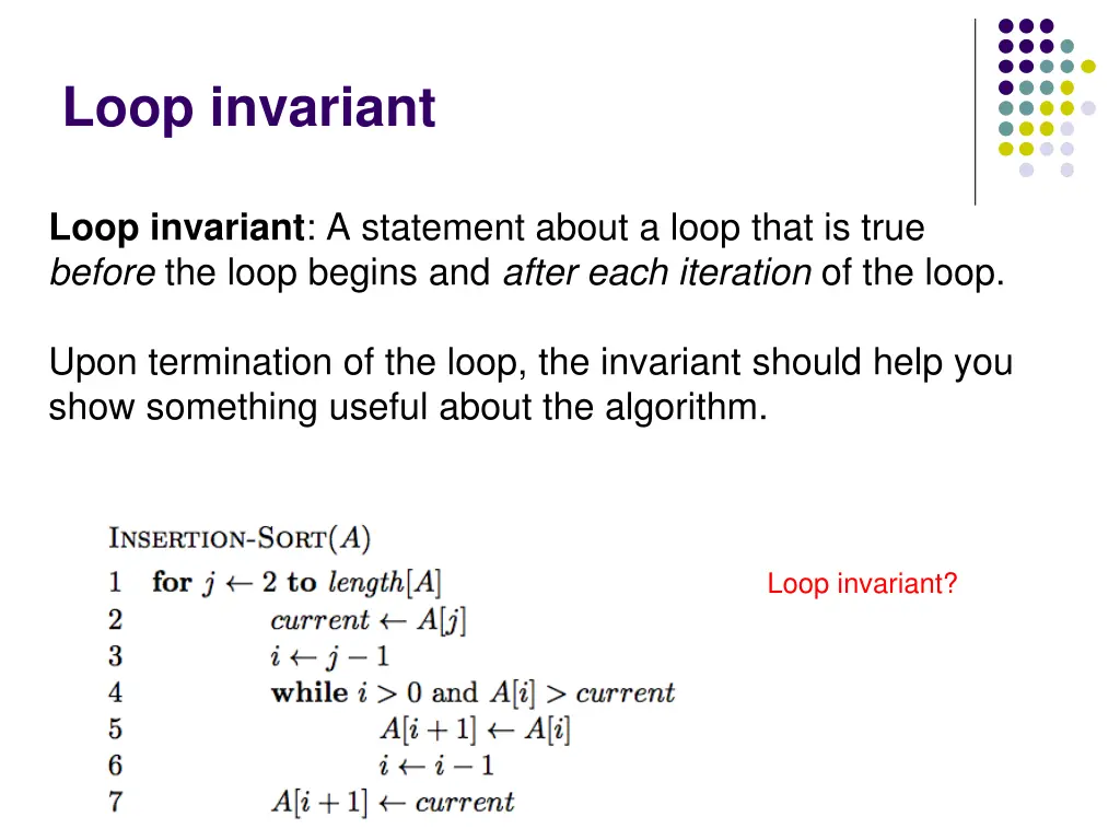 loop invariant