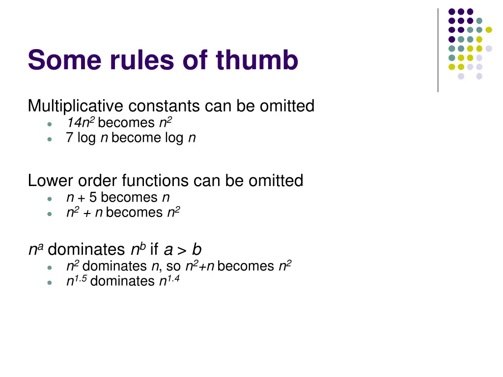 some rules of thumb