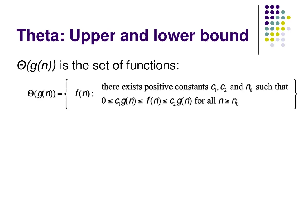 theta upper and lower bound