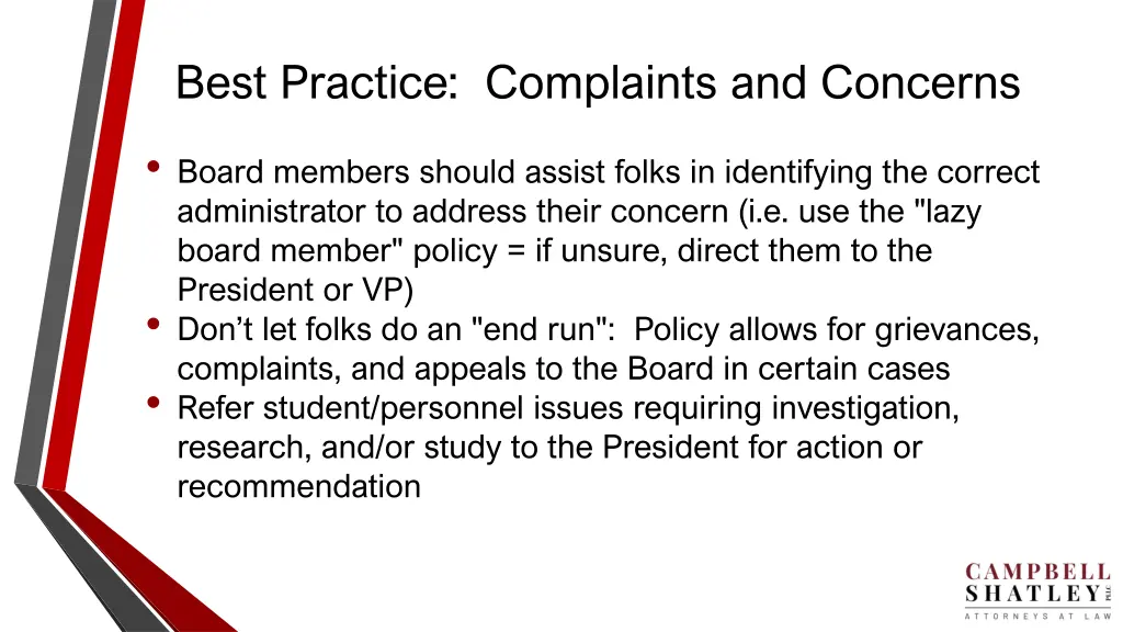best practice complaints and concerns 1