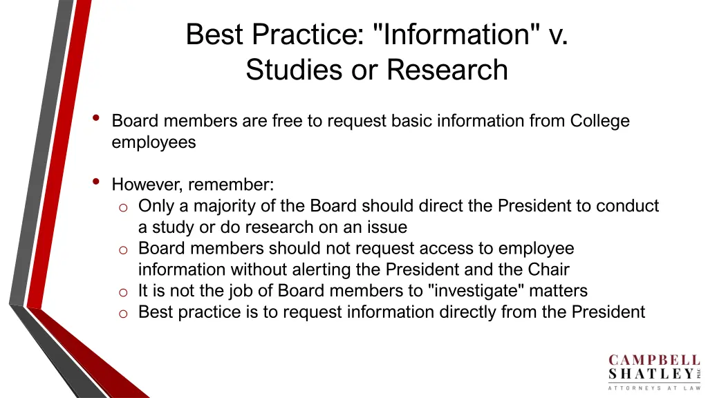 best practice information v studies or research