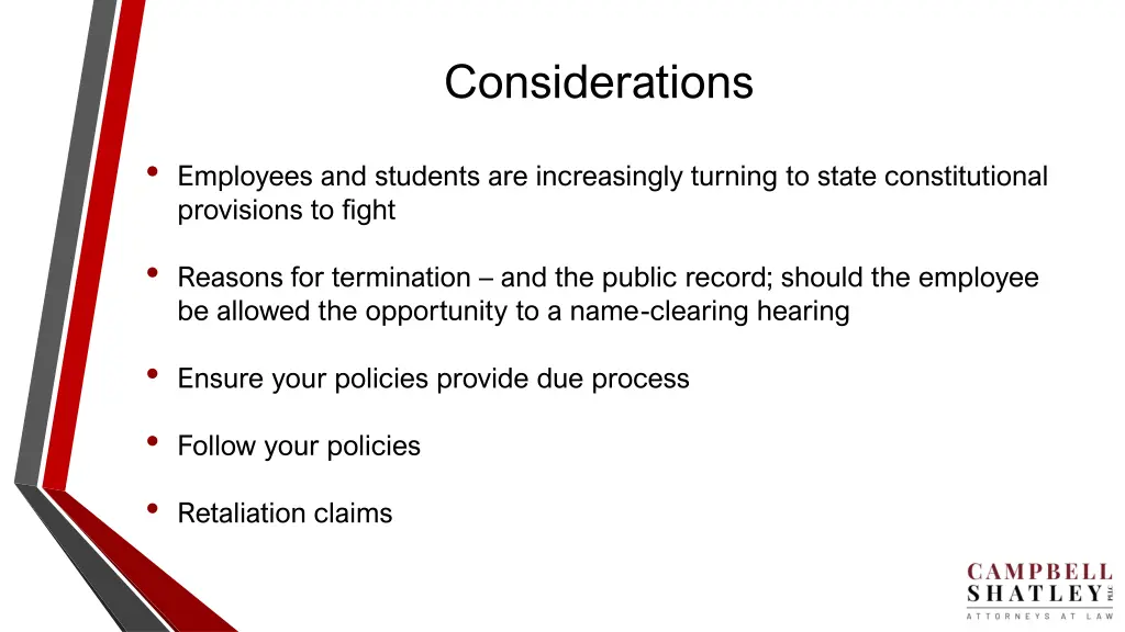 considerations