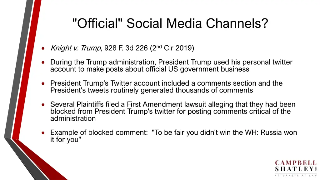 official social media channels