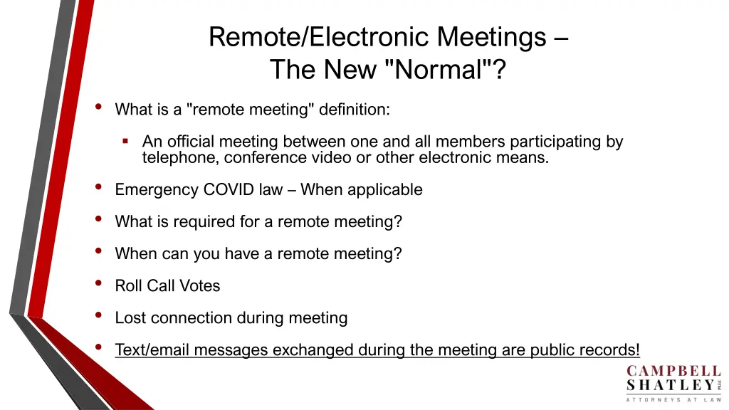 remote electronic meetings the new normal what