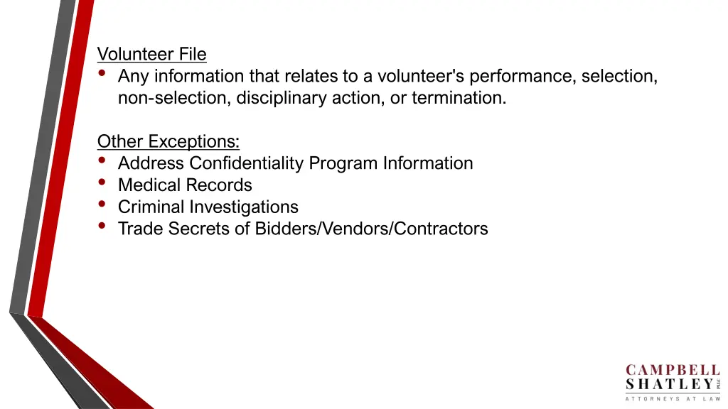 volunteer file any information that relates