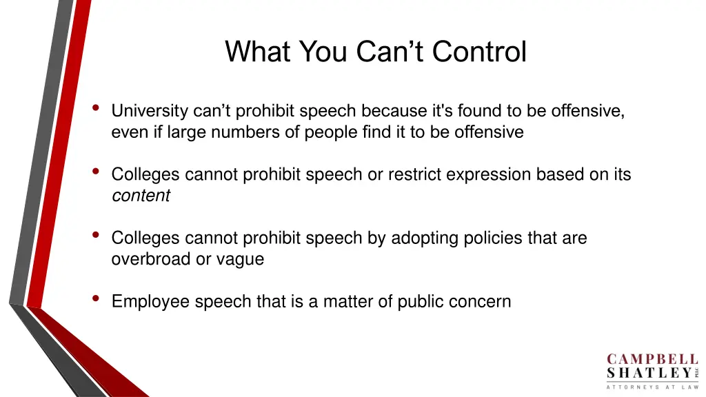 what you can t control
