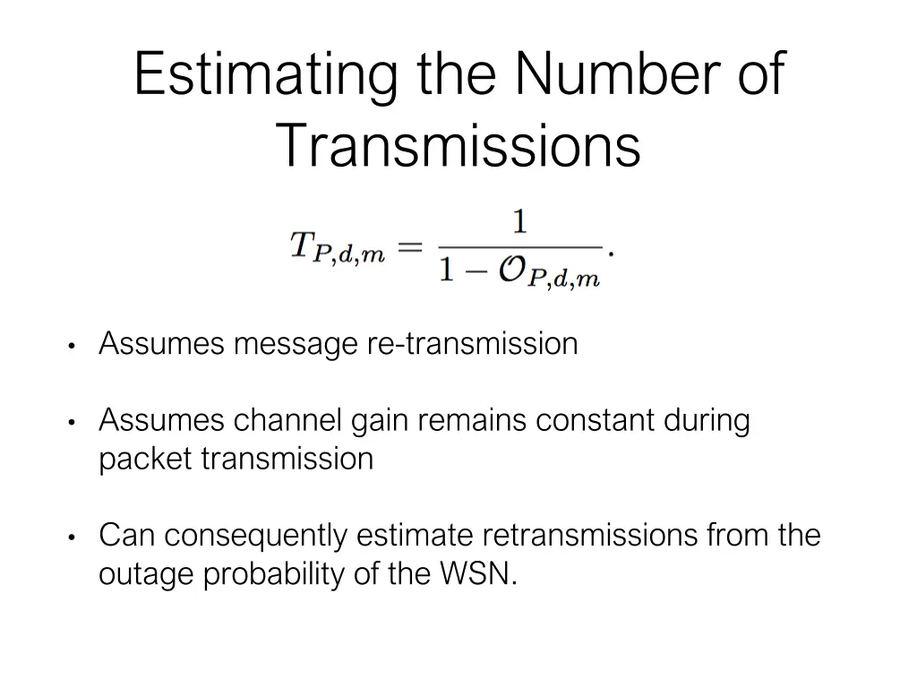 estimating the number of transmissions