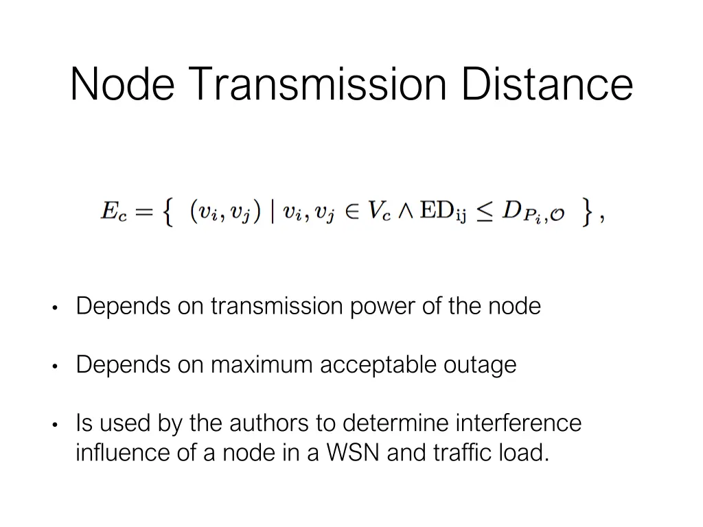 node transmission distance
