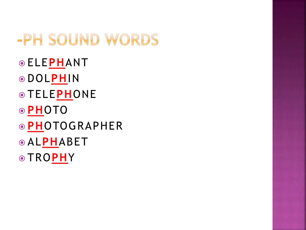 ph sound words