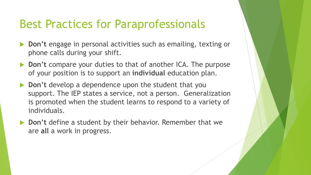 best practices for paraprofessionals 3