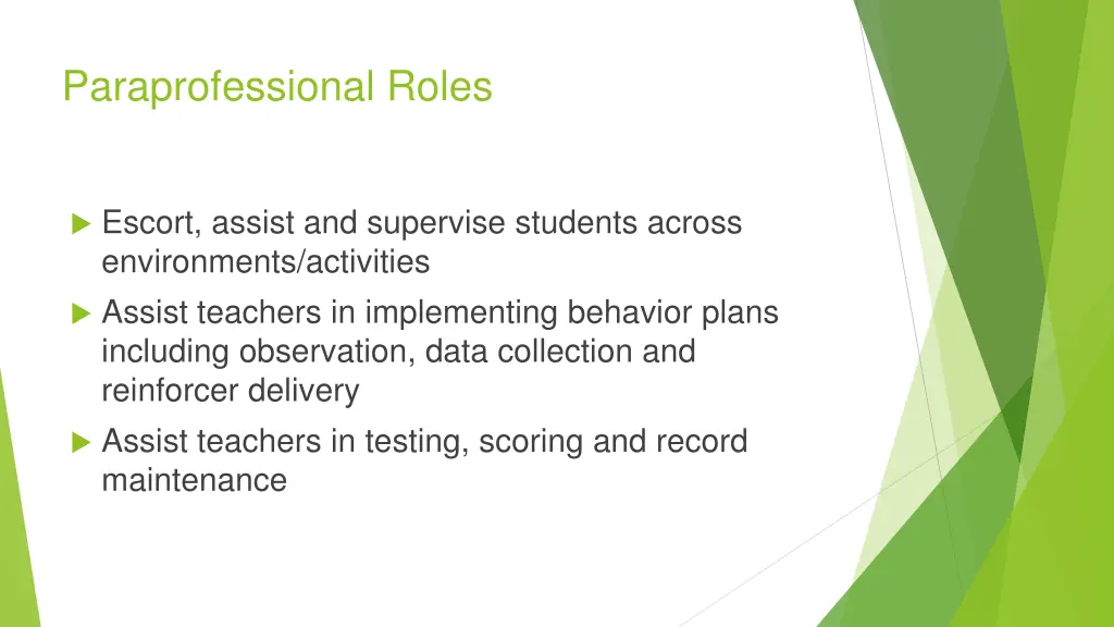 paraprofessional roles