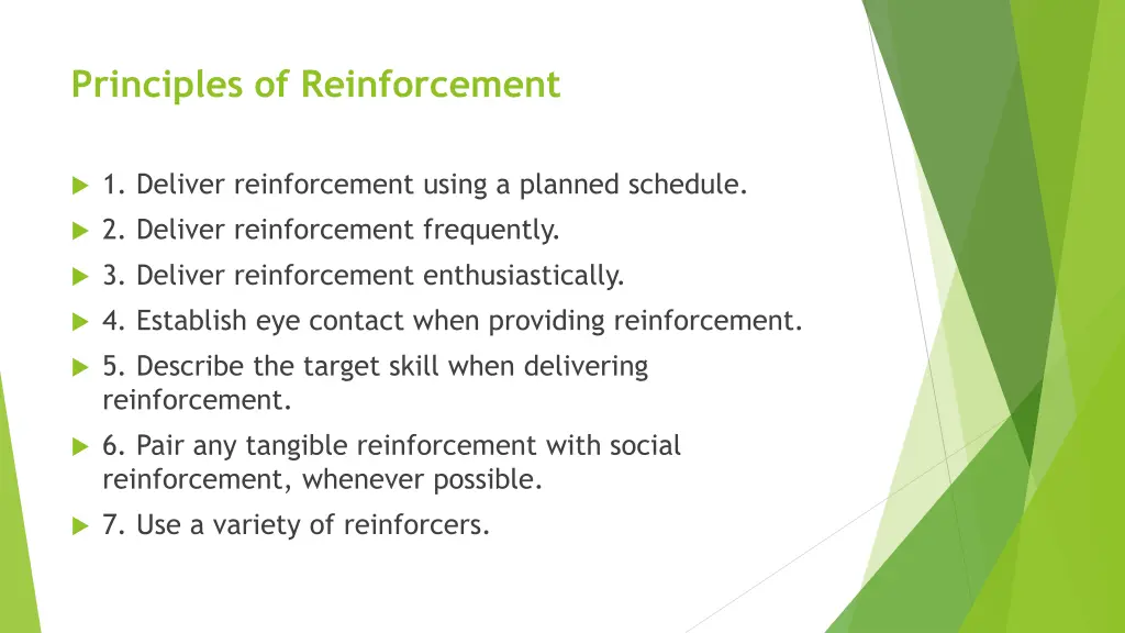 principles of reinforcement