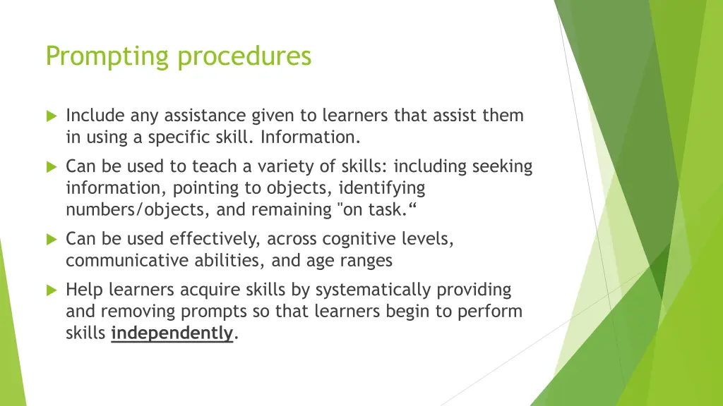prompting procedures