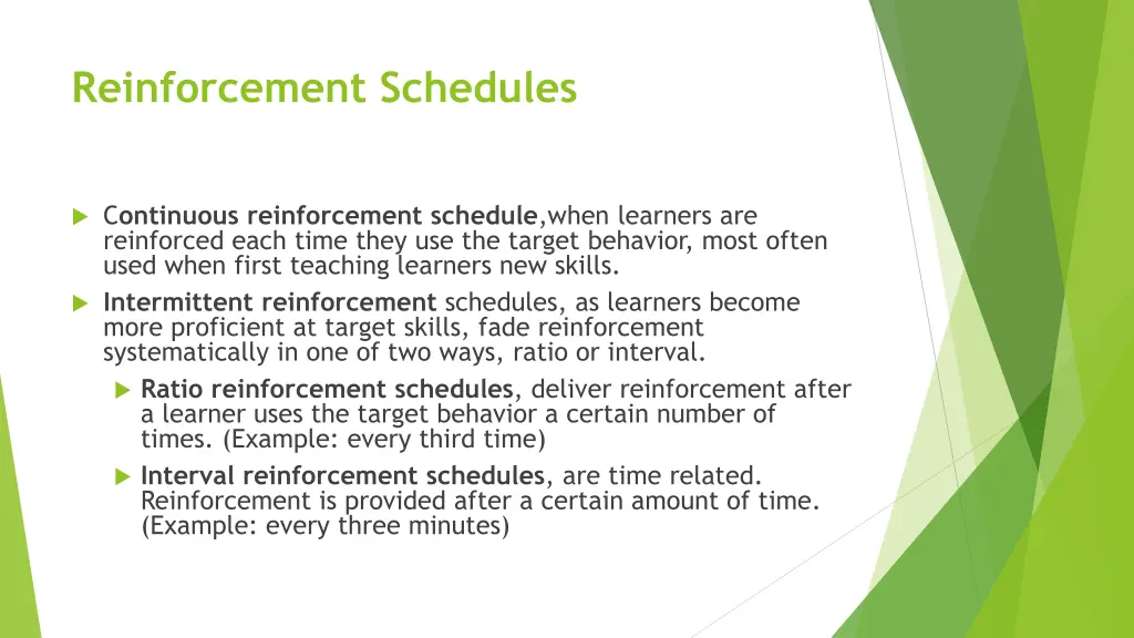 reinforcement schedules 1