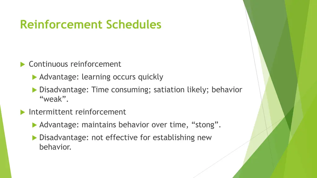 reinforcement schedules 2
