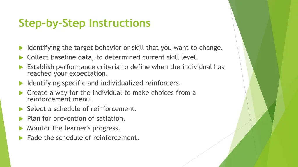 step by step instructions