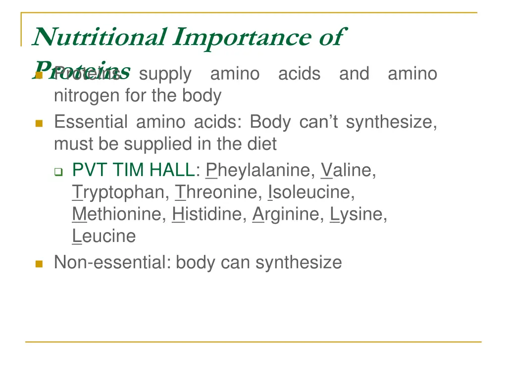 nutritional importance of proteins nitrogen