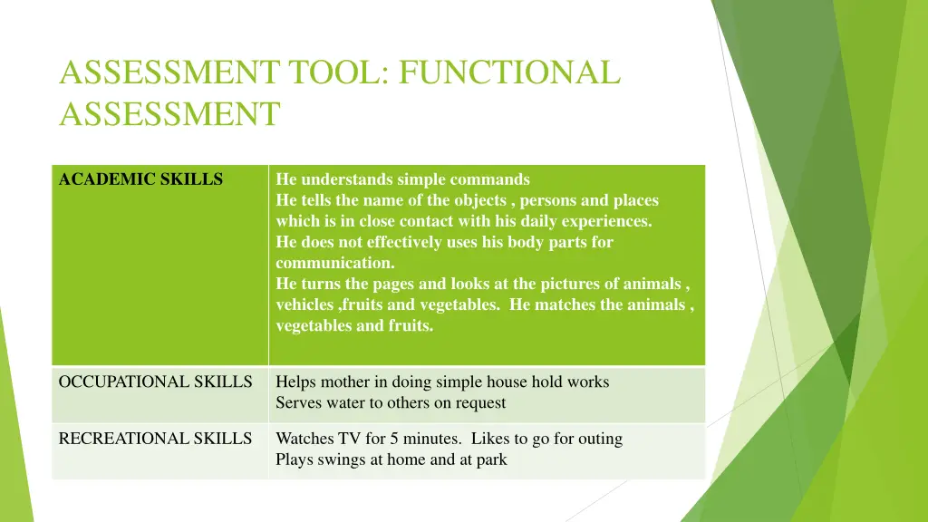 assessment tool functional assessment 1