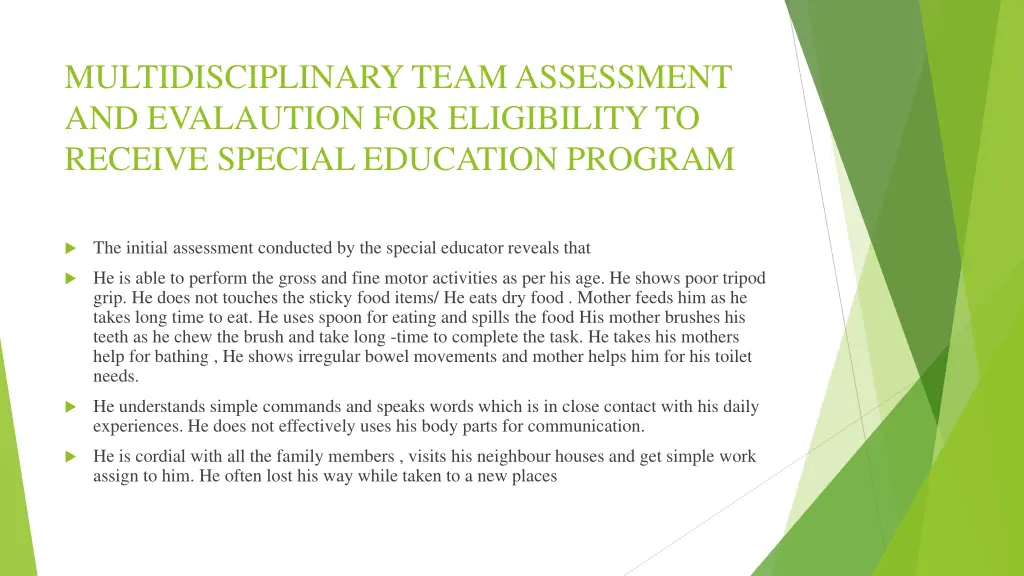 multidisciplinary team assessment and evalaution 2