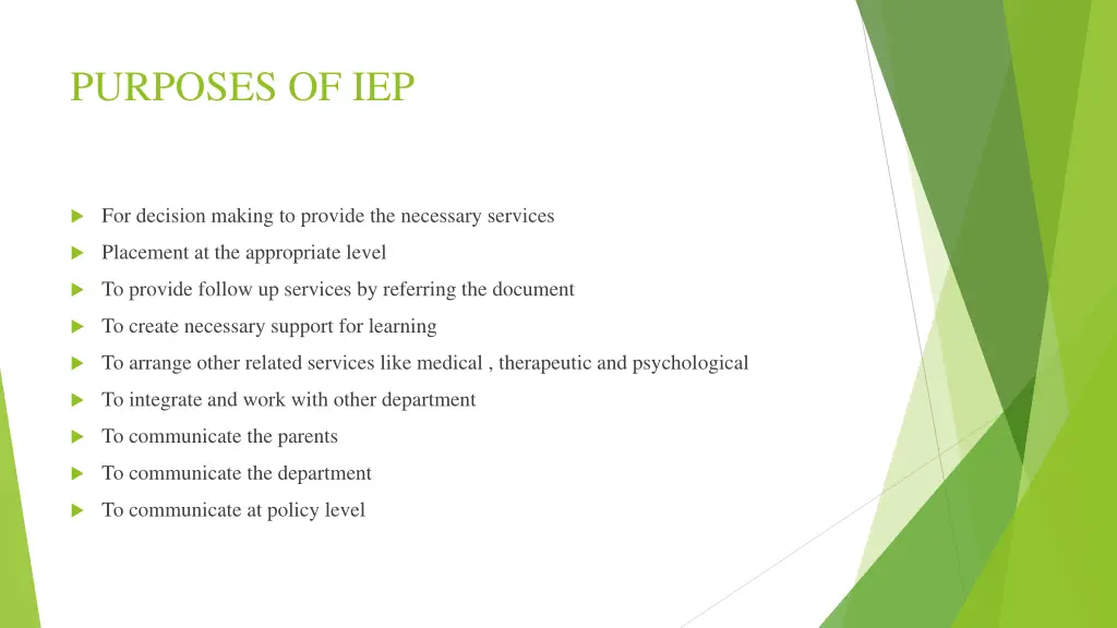 purposes of iep