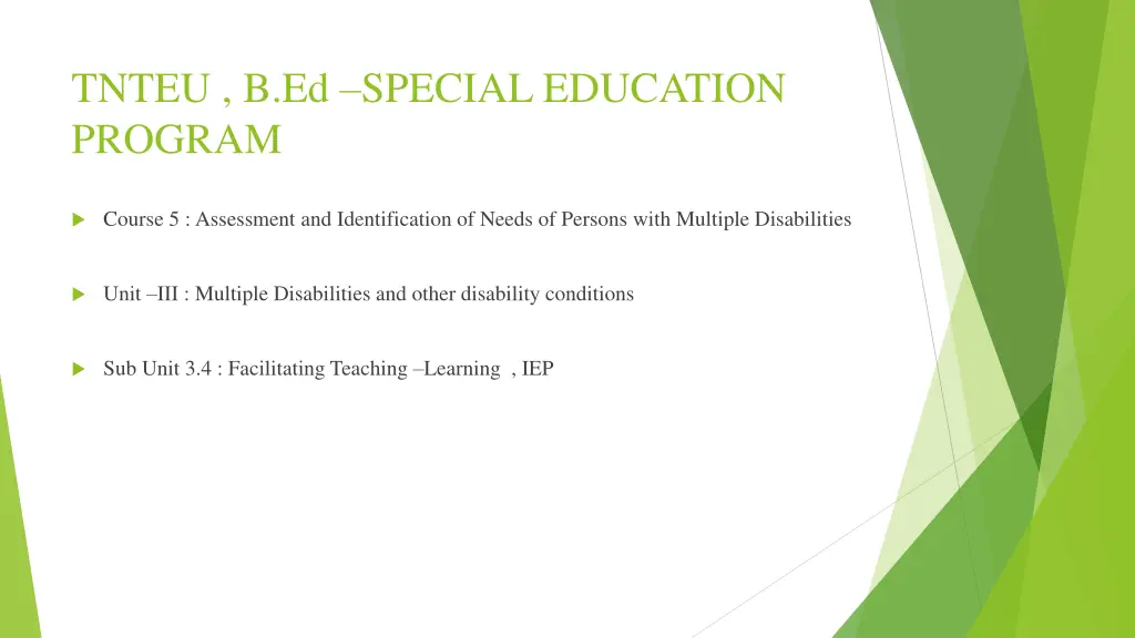 tnteu b ed special education program