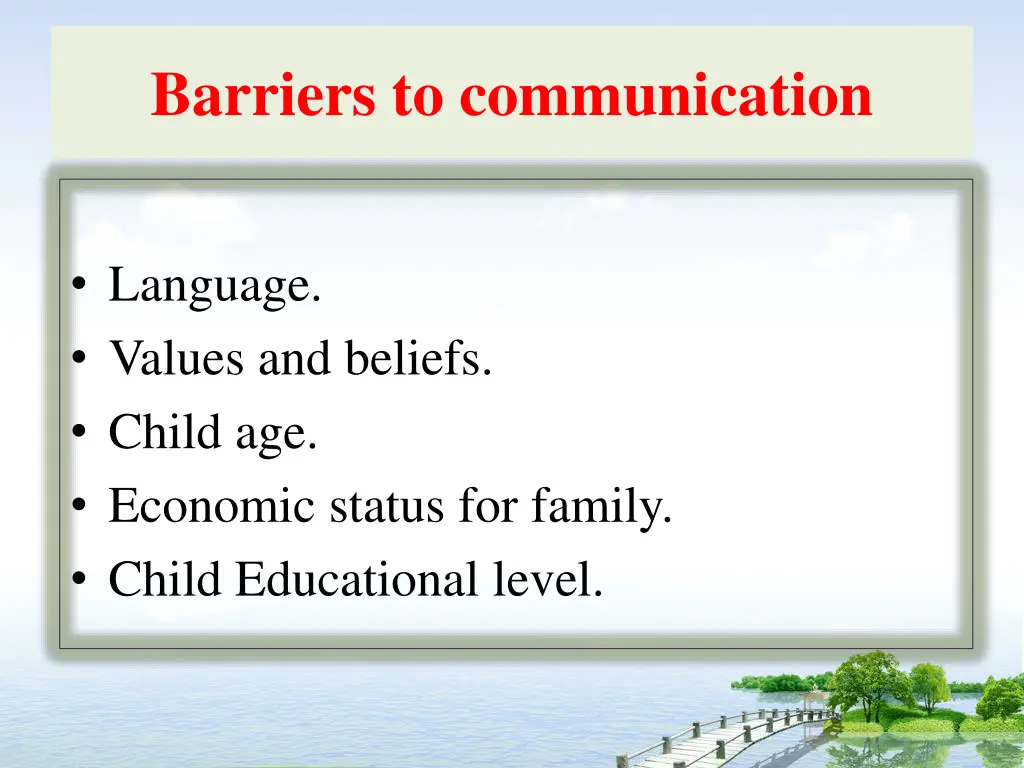 barriers to communication