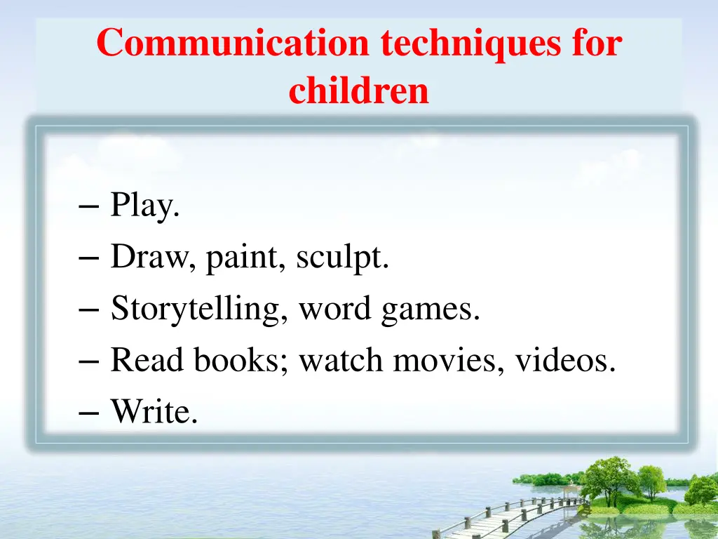communication techniques for children
