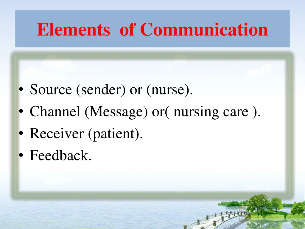 elements of communication